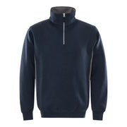 Fristads Sweatshirt Met Korte Ritssluiting 1705 Df Marineblauw Grijs