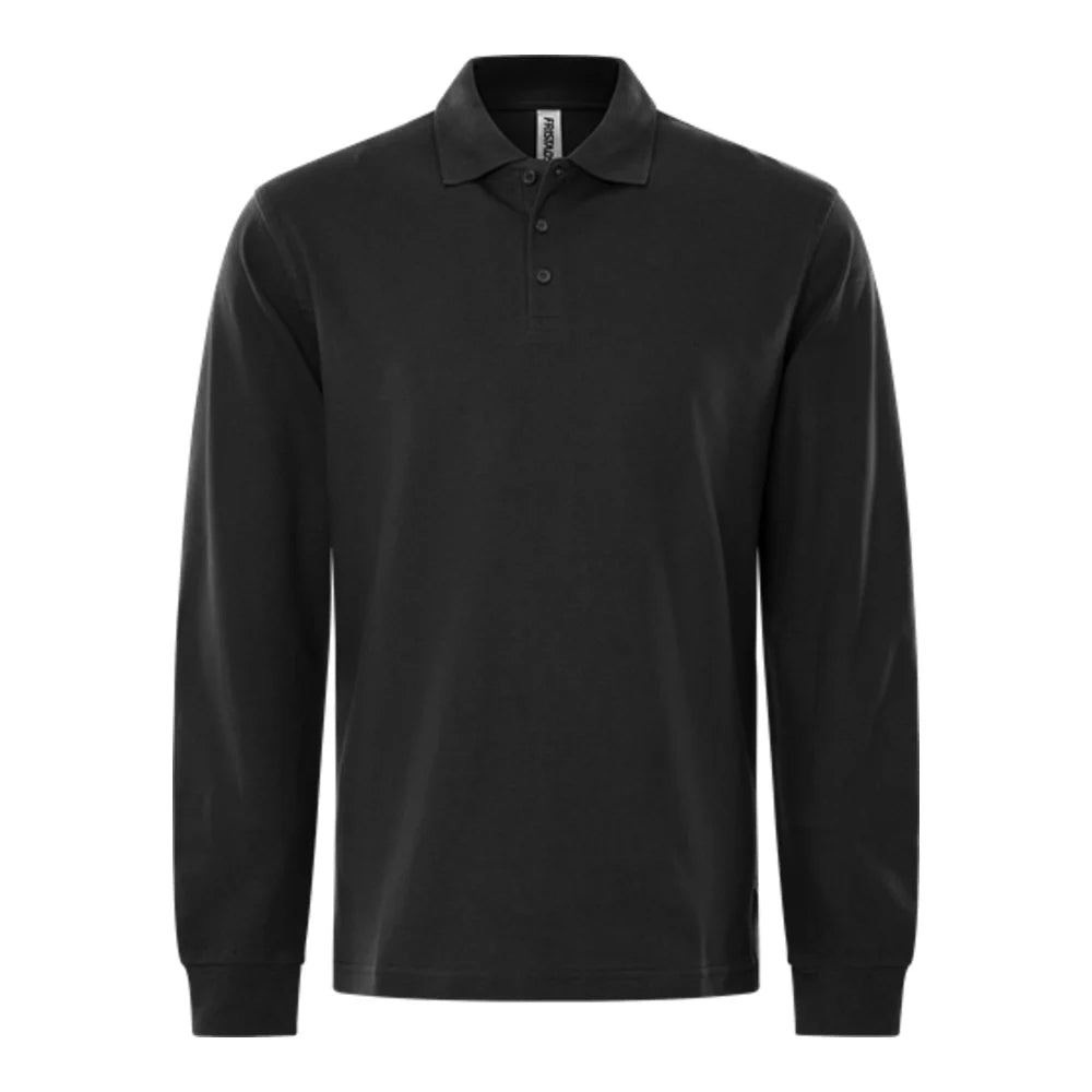 Fristads Heavy Poloshirt Met Lange Mouwen 1722 Piq Zwart