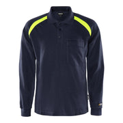 Fristads Flamestat Poloshirt Lange Mouwen 784 Pfla Marineblauw
