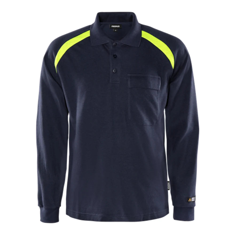 Fristads Flamestat Poloshirt Lange Mouwen 784 Pfla Marineblauw