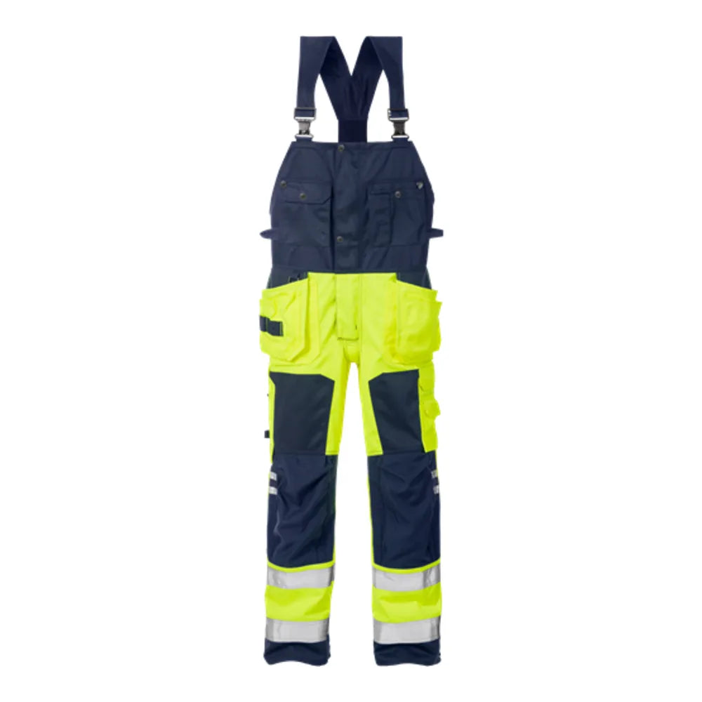 Fristads High Vis Amerikaanse Overall Klasse 2 1014 Plu High Vis Geel Marineblauw