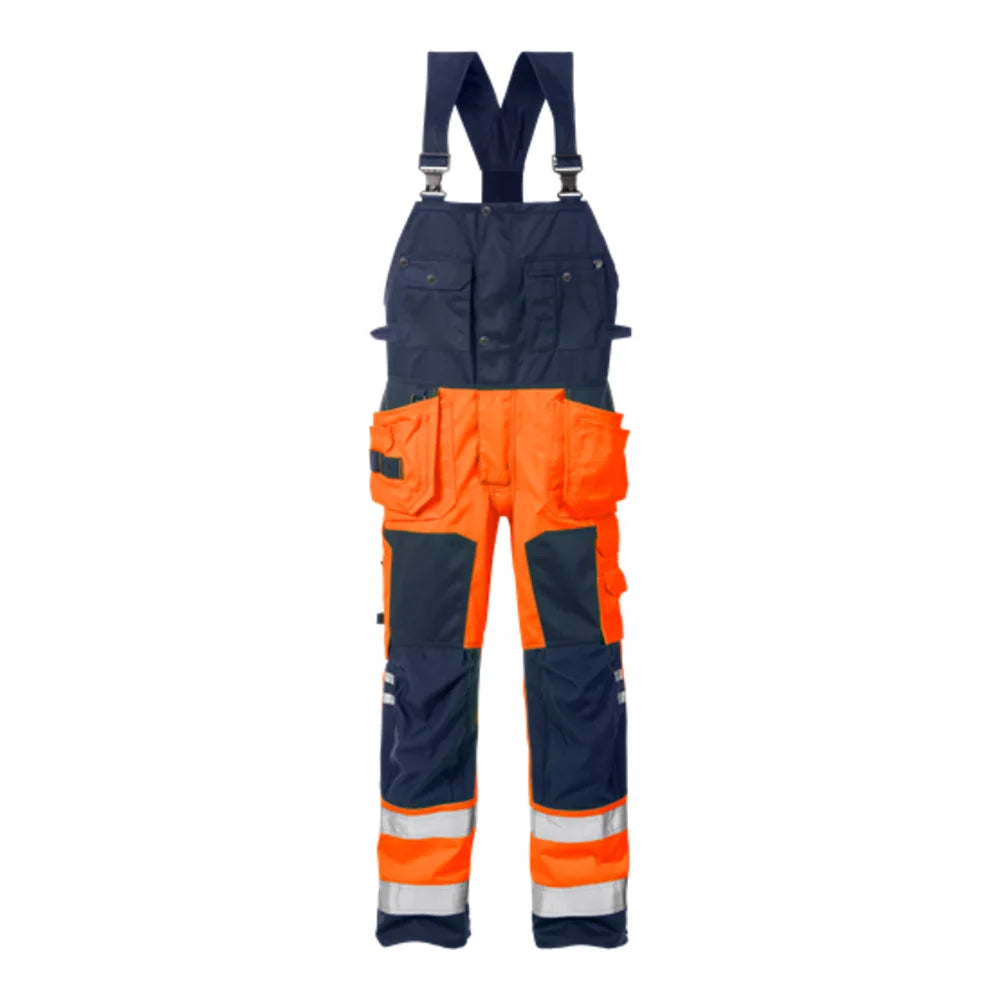 Fristads High Vis Amerikaanse Overall Klasse 2 1014 Plu High Vis Oranje Marineblauw