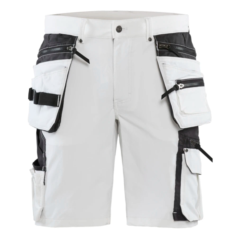Blaklader 1088 1645 Schildersshort 4-Weg Stretch Met Gereedschapszakken Wit Donkergrijs