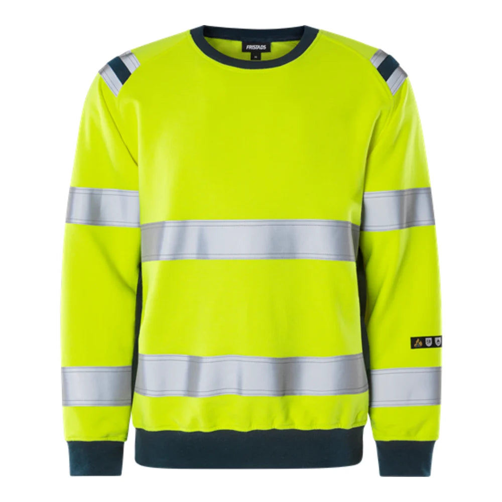 Fristads Flamestat High Vis Sweatshirt Klasse 3 7076 Sflh High Vis Geel Marineblauw