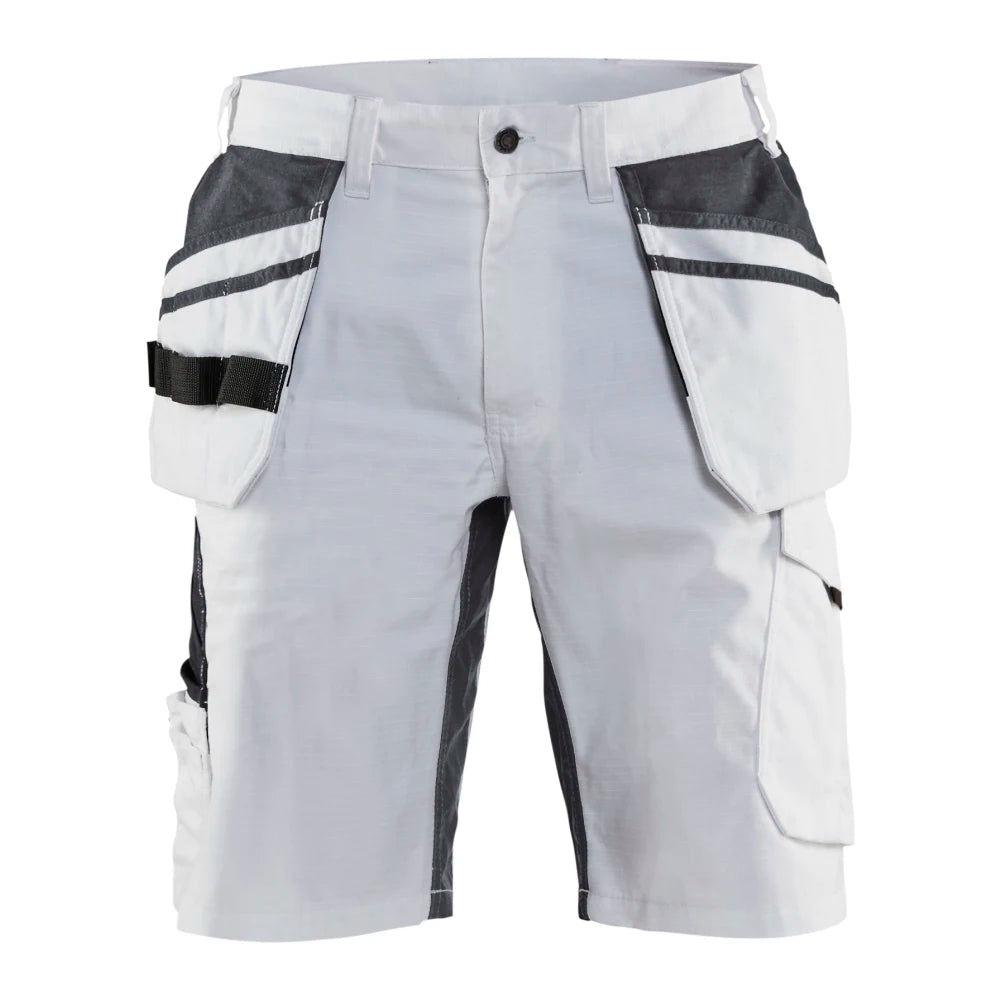 Blaklader 1099 1330 Schildersshort Met Stretch En Gereedschapszakken Wit Donkergrijs