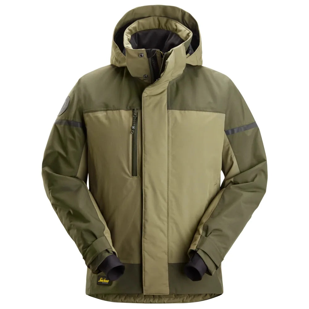 Snickers 1112 Allroundwork Waterdichte Geïsoleerde Werkjas 3135 Khaki Green Dk Khakigreen