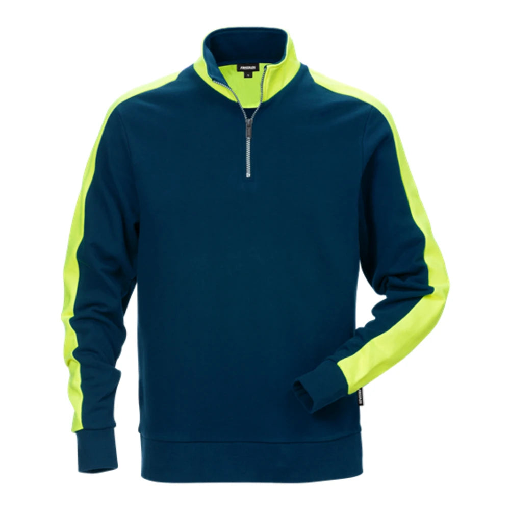 Fristads Sweatshirt Met Korte Rits 7449 Rts Marineblauw