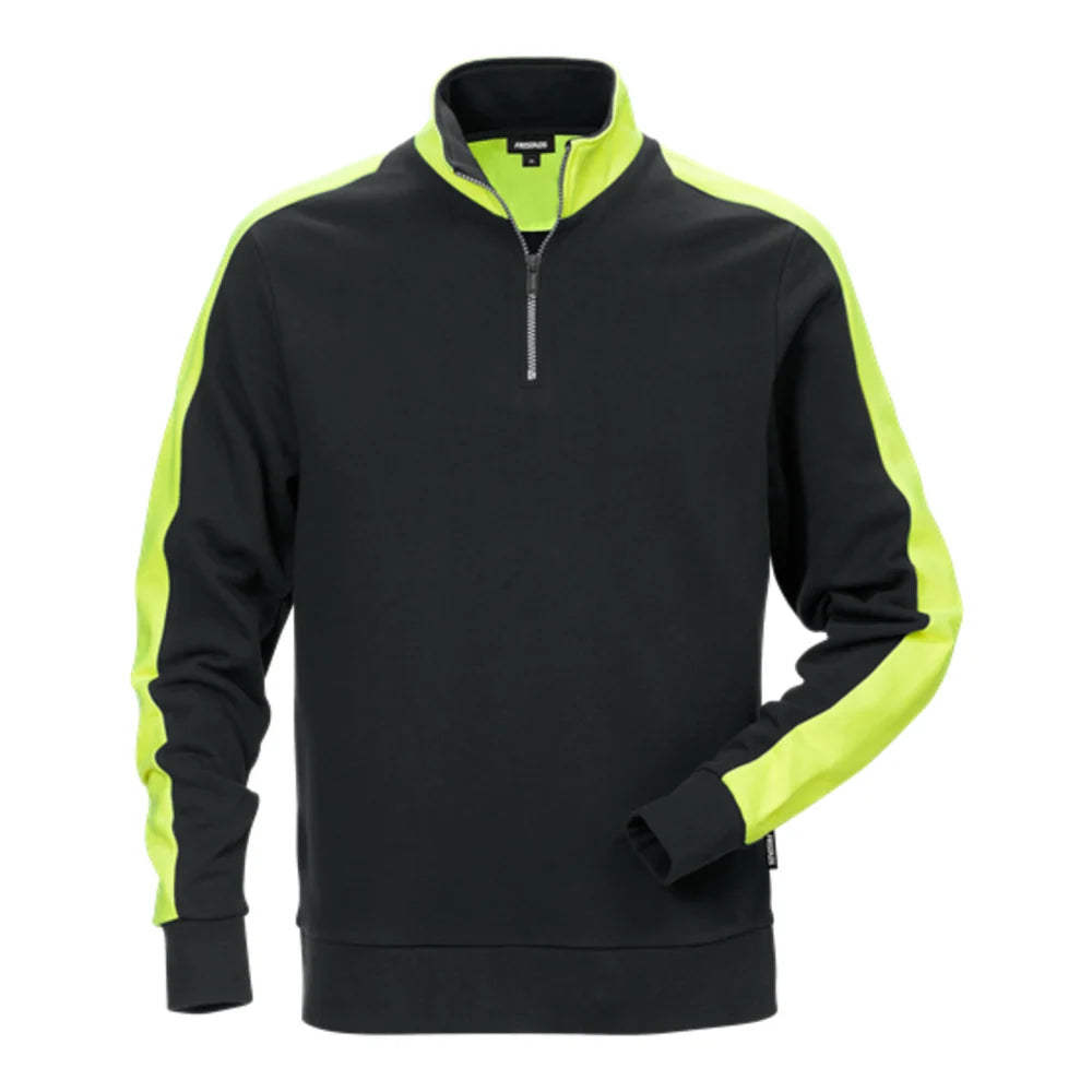Fristads Sweatshirt Met Korte Rits 7449 Rts Zwart