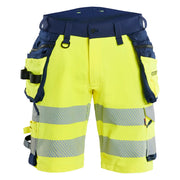 Blaklader 1120 1648 High Vis Short 4-Weg Stretch Met Gereedschapzakken High Vis Geel Marineblauw
