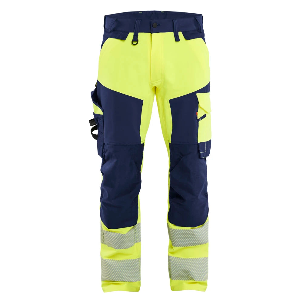 Blaklader 1124 1648 High Vis Werkbroek 4-Weg Stretch High Vis Geel Marineblauw
