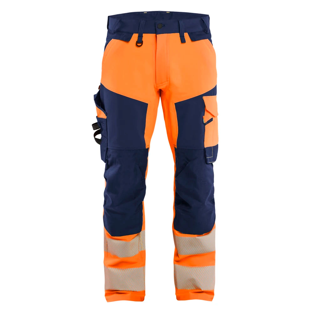 Blaklader 1124 1648 High Vis Werkbroek 4-Weg Stretch High Vis Oranje Marineblauw