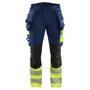 Blaklader 1125 1648 High Vis Werkbroek 4-Weg Stretch Met Gereedschapszakken Marine High Vis Geel