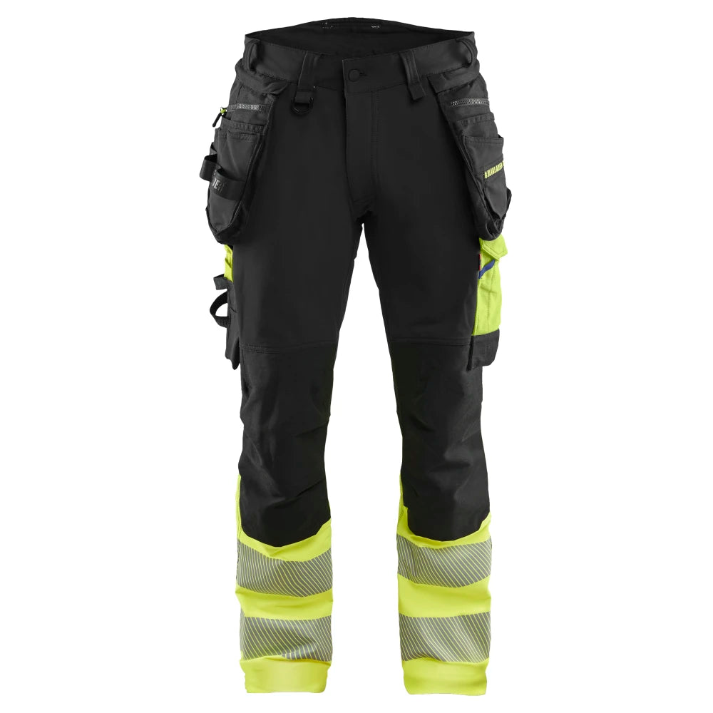 Blaklader 1125 1648 High Vis Werkbroek 4-Weg Stretch Met Gereedschapszakken Zwart High Vis Geel