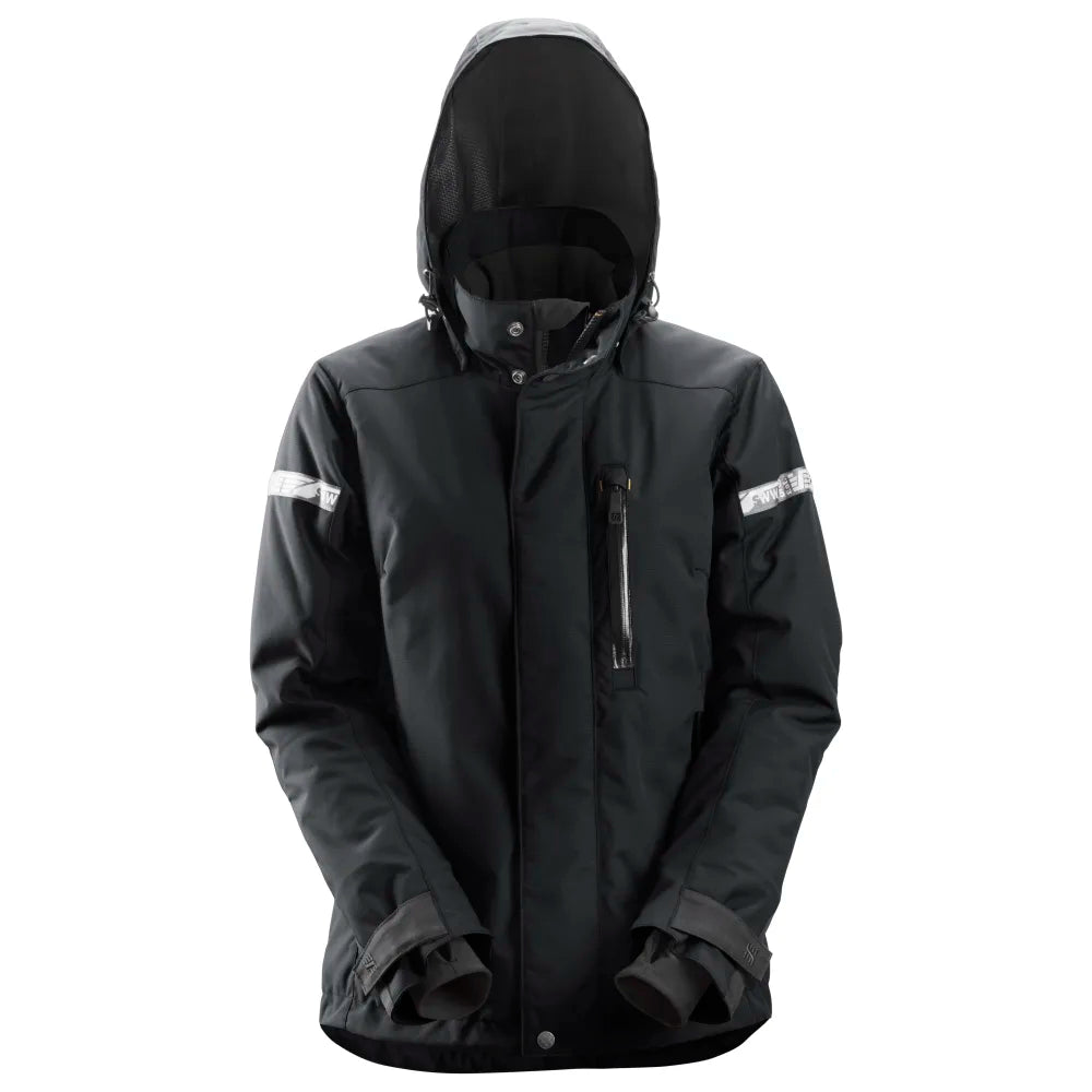 Snickers 1127 Allroundwork Waterdichte Geïsoleerde 37.5 Dameswerkjas 0404 Black Black