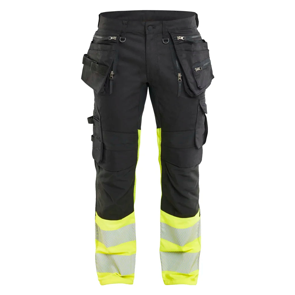 Blaklader 1130 1149 High Vis Werkbroek Stretch Met Gereedschapzakken Zwart High Vis Geel