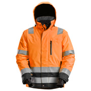 Snickers 1132 High-Vis Geïsoleerde Waterdichte 37.5 Werkjas Klasse 3 5504 High Visibility Orange Black