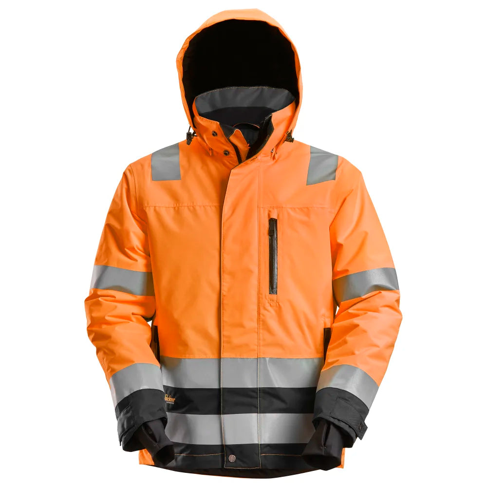 Snickers 1132 High-Vis Geïsoleerde Waterdichte 37.5 Werkjas Klasse 3 5504 High Visibility Orange Black