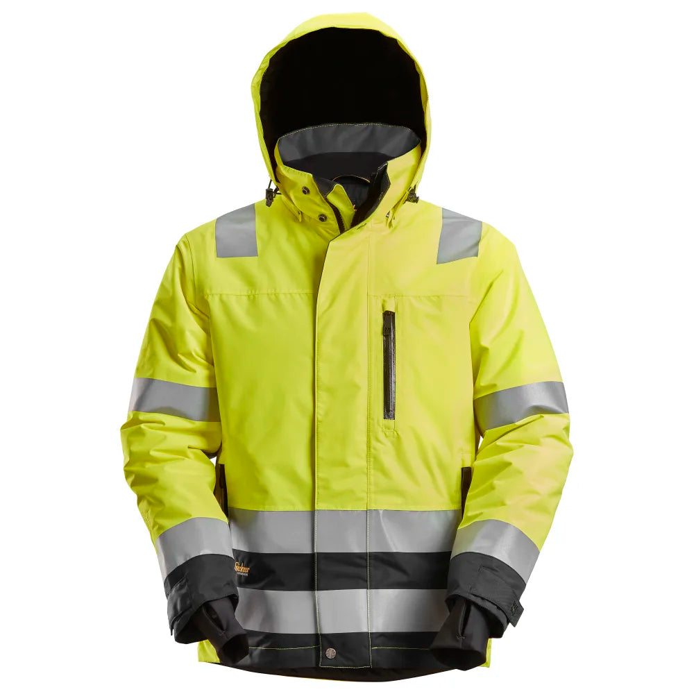 Snickers 1132 High-Vis Geïsoleerde Waterdichte 37.5 Werkjas Klasse 3 6604 High Visibility Yellow Black