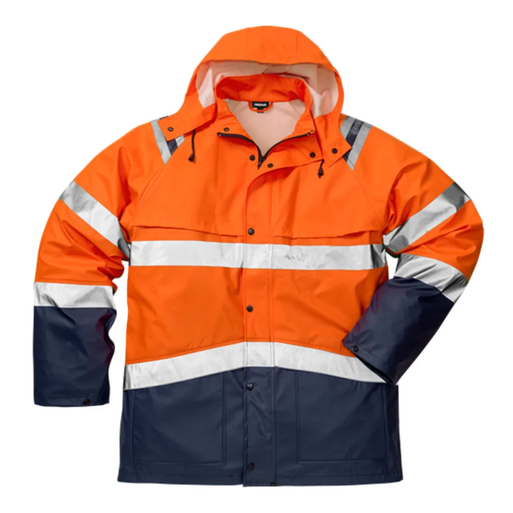 Fristads High Vis Regenjack Klasse 3 4624 Rs High Vis Oranje Marineblauw