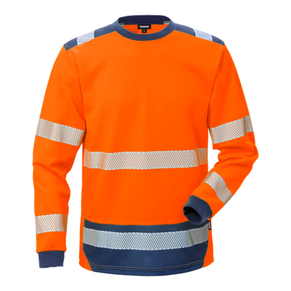 Fristads High Vis T-Shirt Lange Mouwen Klasse 3 7724 Thv High Vis Oranje Marineblauw