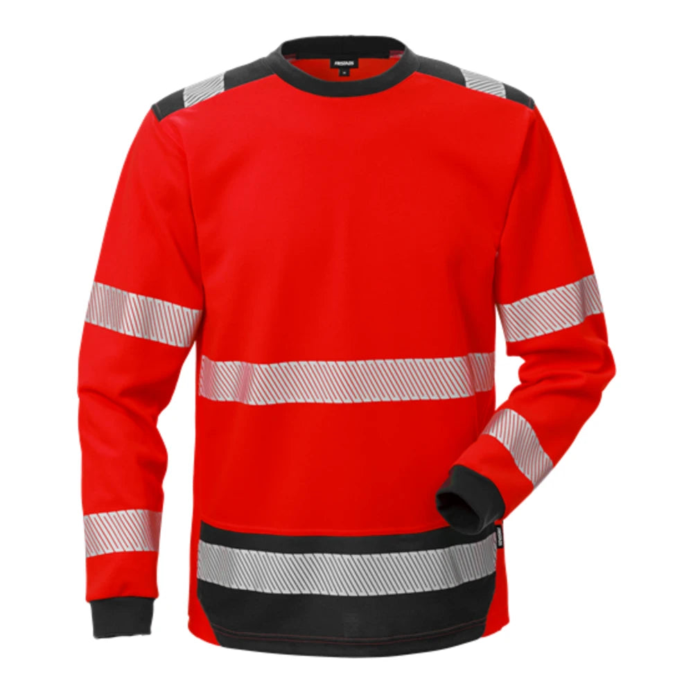 Fristads High Vis T-Shirt Lange Mouwen Klasse 3 7724 Thv High Vis Rood Zwart
