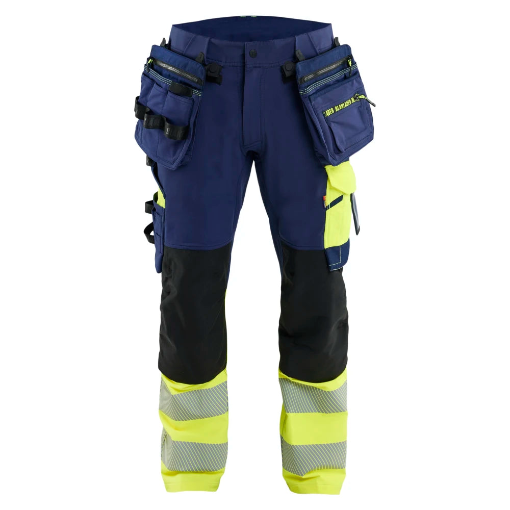 Blaklader 1145 1648 ToolRig High Vis Werkbroek 4-Weg Stretch Marine High Vis Geel