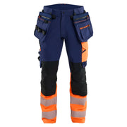 Blaklader 1145 1648 ToolRig High Vis Werkbroek 4-Weg Stretch Marineblauw Oranje