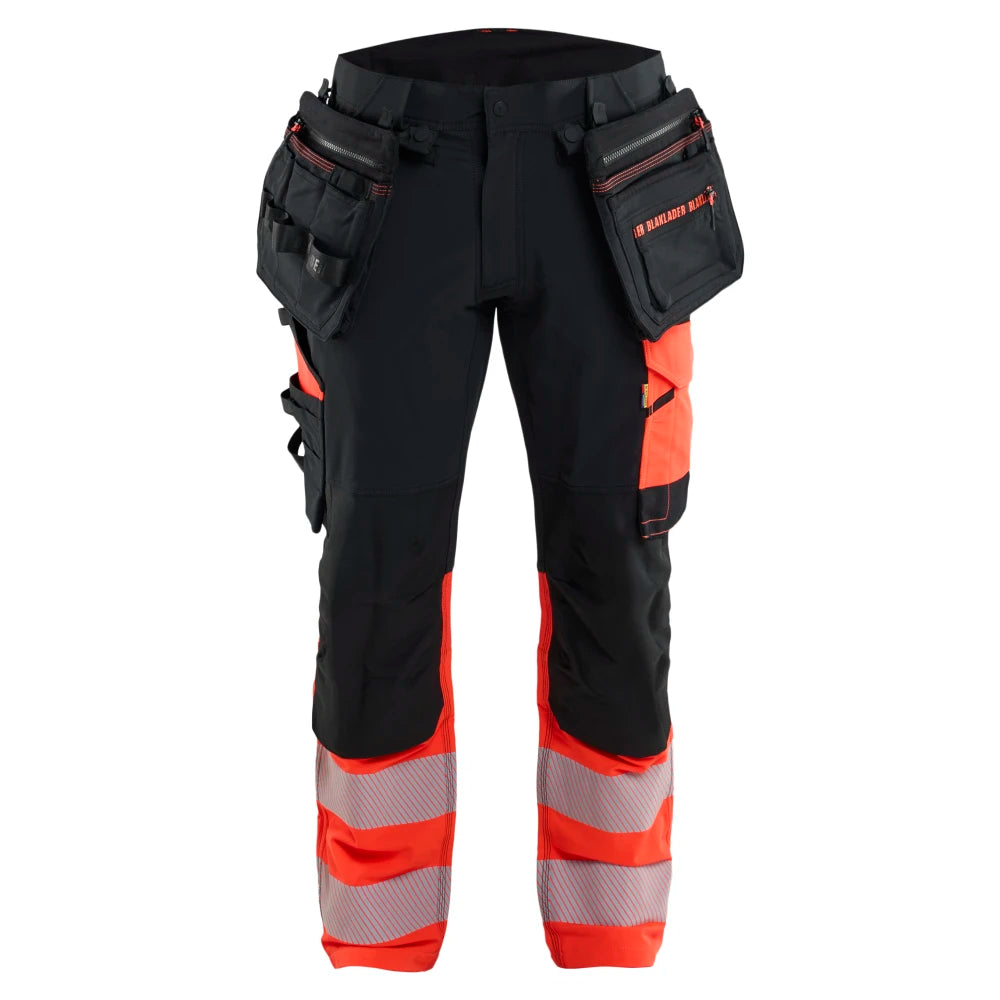 Blaklader 1145 1648 ToolRig High Vis Werkbroek 4-Weg Stretch
 Zwart High Vis Rood