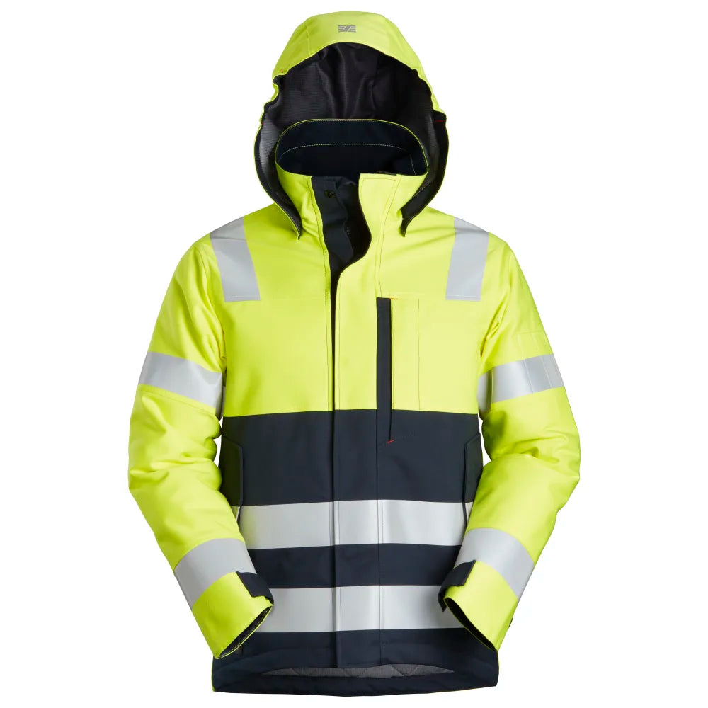 Snickers 1163 Protecwork Isolerend Jack Met Capuchon 6695 High Visibility Yellow Navy