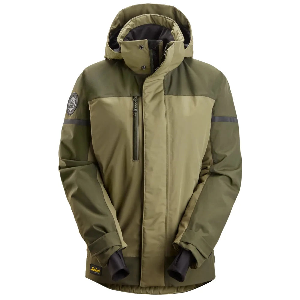 Snickers 1177 Allroundwork Waterdichte Geïsoleerde Dameswerkjas 3135 Khaki Green Dk Khakigreen