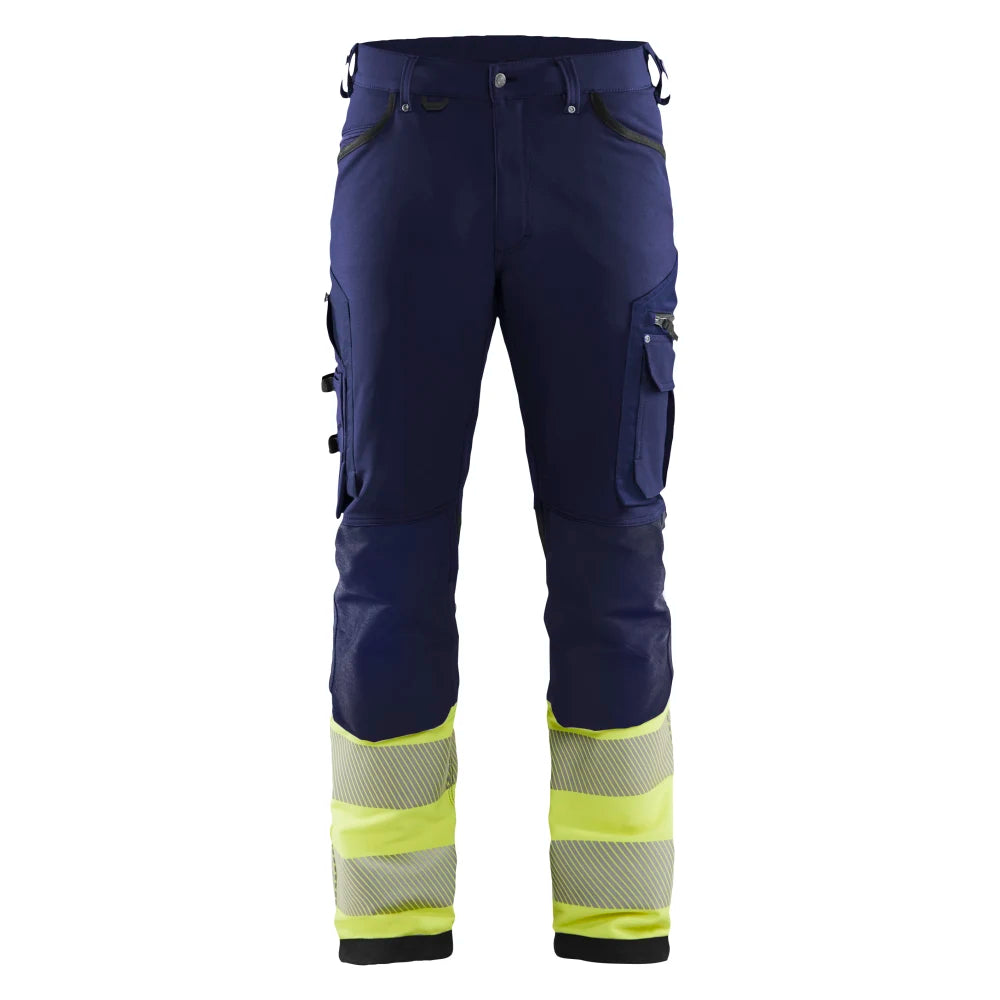 Blaklader 1193 1642 High Vis Werkbroek 4-Weg Stretch Marine High Vis Geel