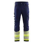 Blaklader 1193 1642 High Vis Werkbroek 4-Weg Stretch Marine High Vis Geel