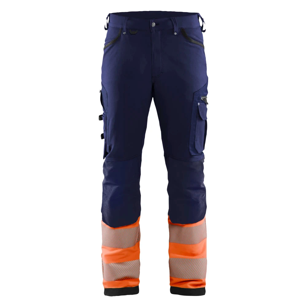 Blaklader 1193 1642 High Vis Werkbroek 4-Weg Stretch Marineblauw Oranje
