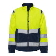 Fristads High Vis Fleecejack Winddicht Klasse 3 4041 Fe High Vis Geel Marineblauw