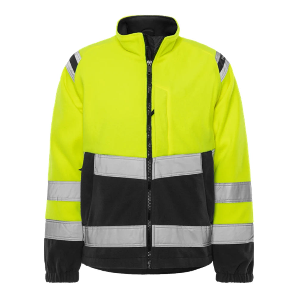 Fristads High Vis Fleecejack Winddicht Klasse 3 4041 Fe High Vis Geel Zwart
