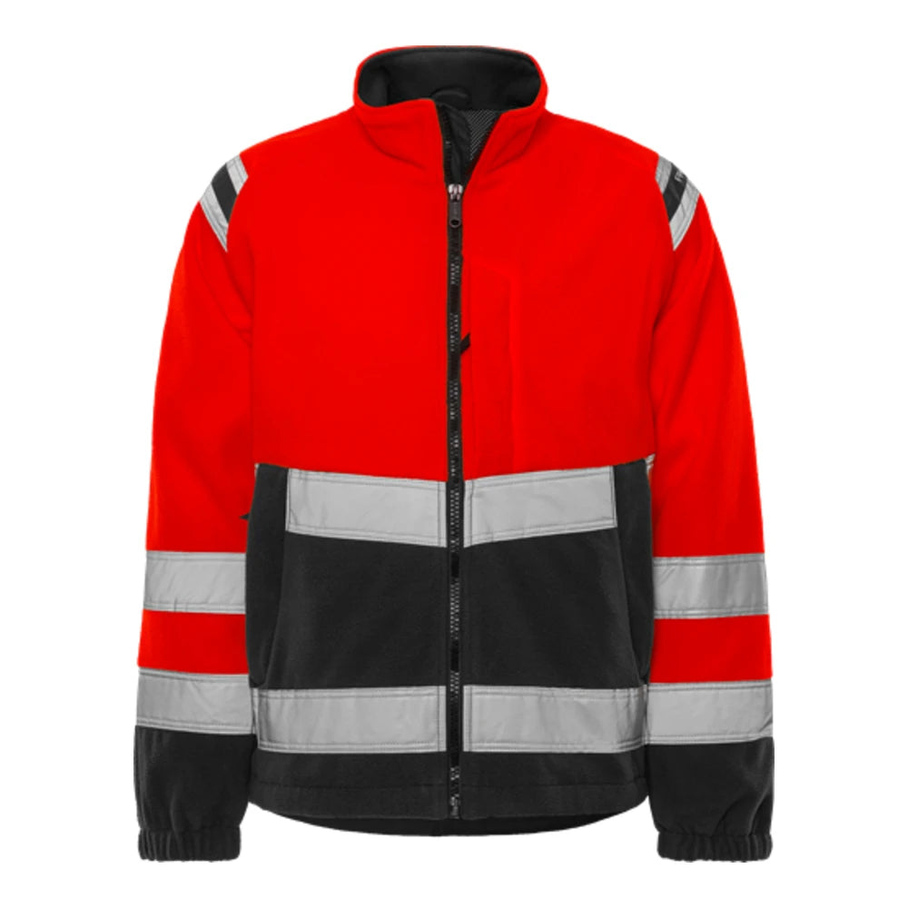 Fristads High Vis Fleecejack Winddicht Klasse 3 4041 Fe High Vis Rood Zwart