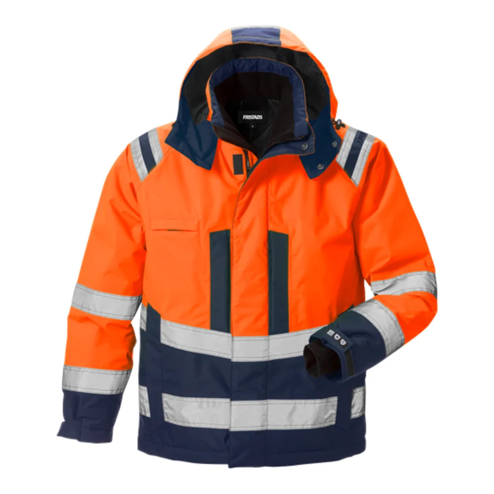 Fristads High Vis Airtech® Winterjack Klasse 3 4035 Gtt High Vis Oranje Marineblauw