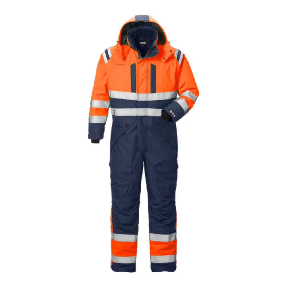 Fristads High Vis Airtech® Winteroverall Klasse 3 8015 Gtt High Vis Oranje Marineblauw