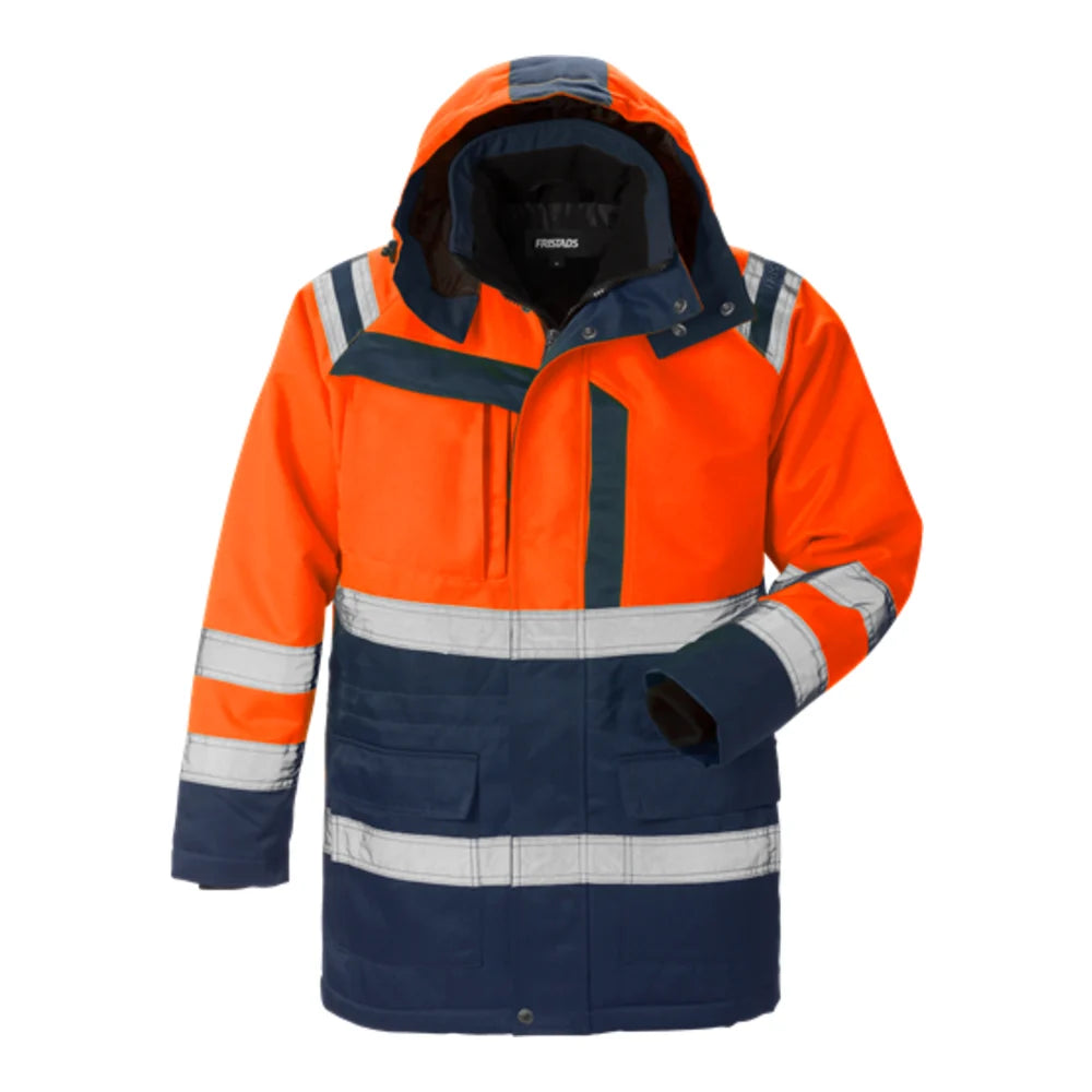 Fristads High Vis Winterparka Klasse 3 4042 Pp High Vis Oranje Marineblauw