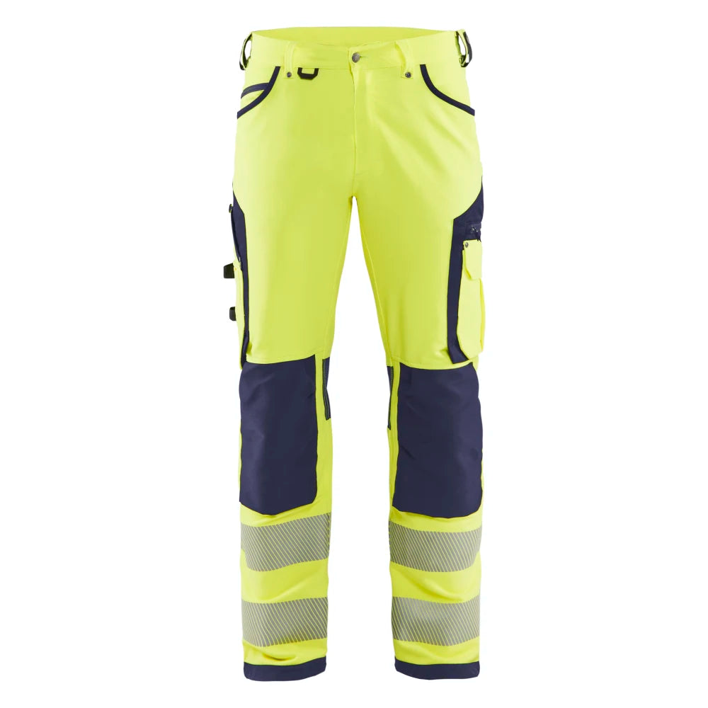 Blaklader 1197 1642 High Vis Werkbroek 4-Weg Stretch High Vis Geel Marineblauw