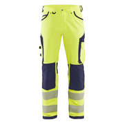 Blaklader 1197 1642 High Vis Werkbroek 4-Weg Stretch High Vis Geel Marineblauw