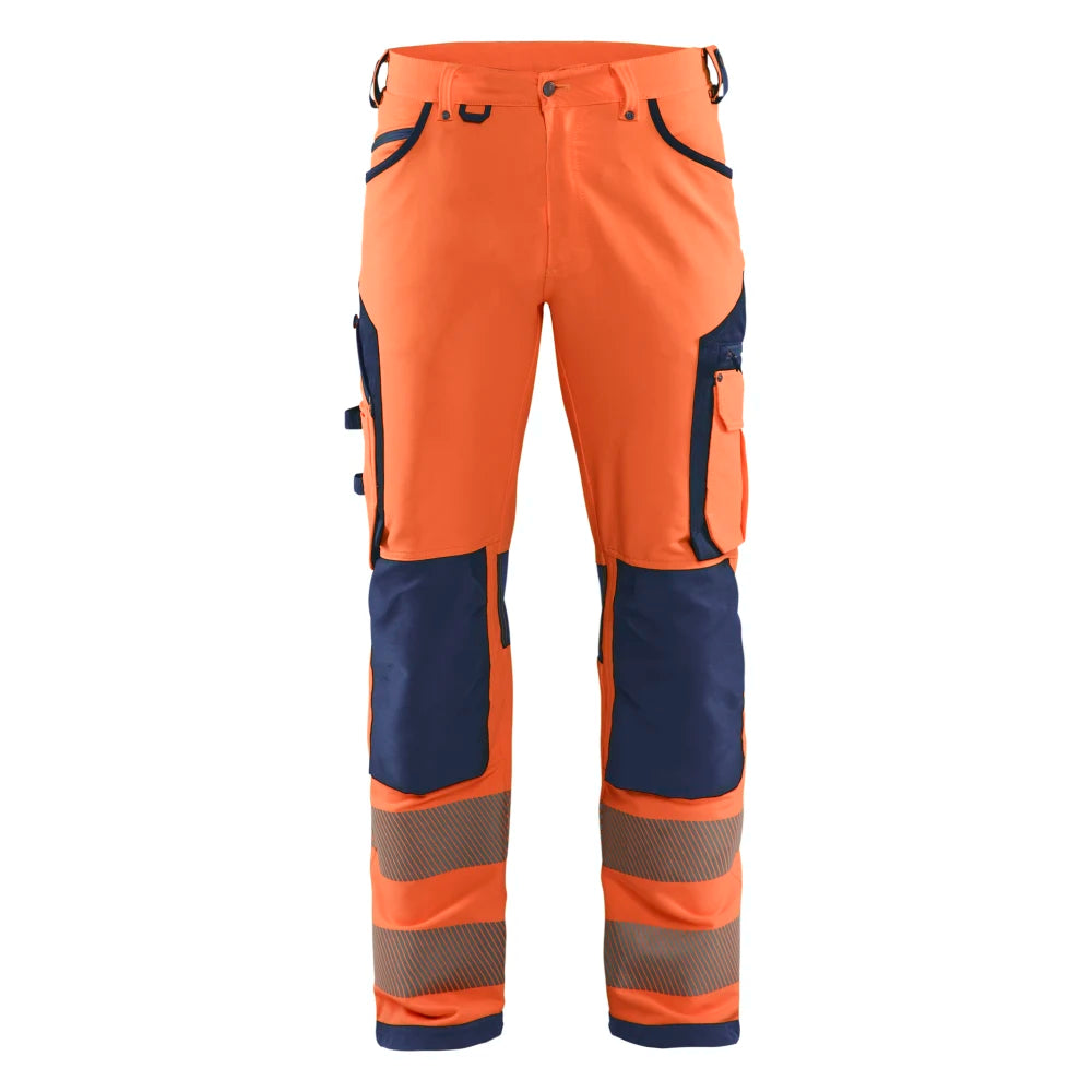 Blaklader 1197 1642 High Vis Werkbroek 4-Weg Stretch High Vis Oranje Marineblauw