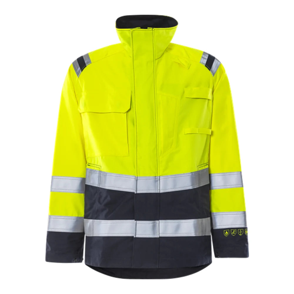 Fristads Flamestat High Vis Jack Klasse 3 4175 Aths High Vis Geel Marineblauw