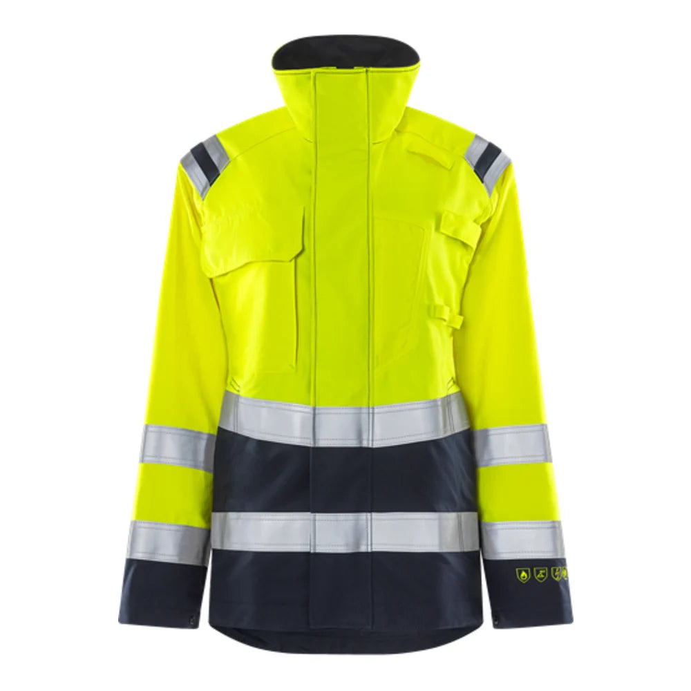 Fristads Flamestat High Vis Jack Dames Klasse 3 4275 Aths High Vis Geel Marineblauw