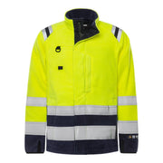 Fristads Flamestat High Vis Fleecejack Klasse 3 4063 Atf High Vis Geel Marineblauw