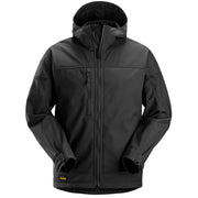 Snickers 1226 Allroundwork Softshell Stretch Werkjas Met Capuchon 0404 Black Black