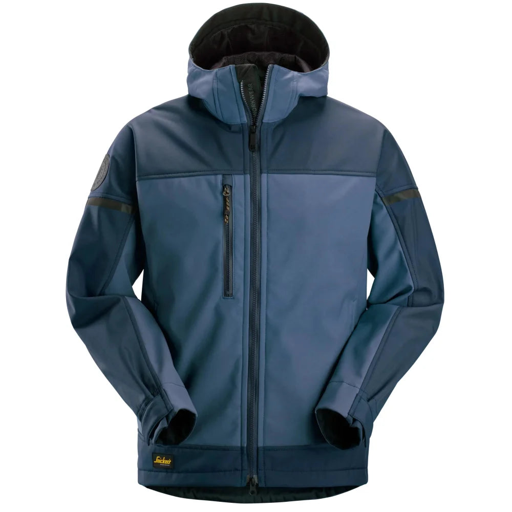 Snickers 1226 Allroundwork Softshell Stretch Werkjas Met Capuchon 9596 Navy Dark Navy