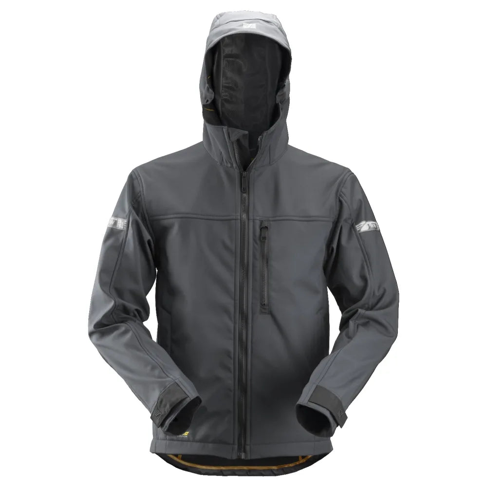 Snickers 1229 Allroundwork Softshell Werkjas Met Capuchon 5804 Steel Grey Black