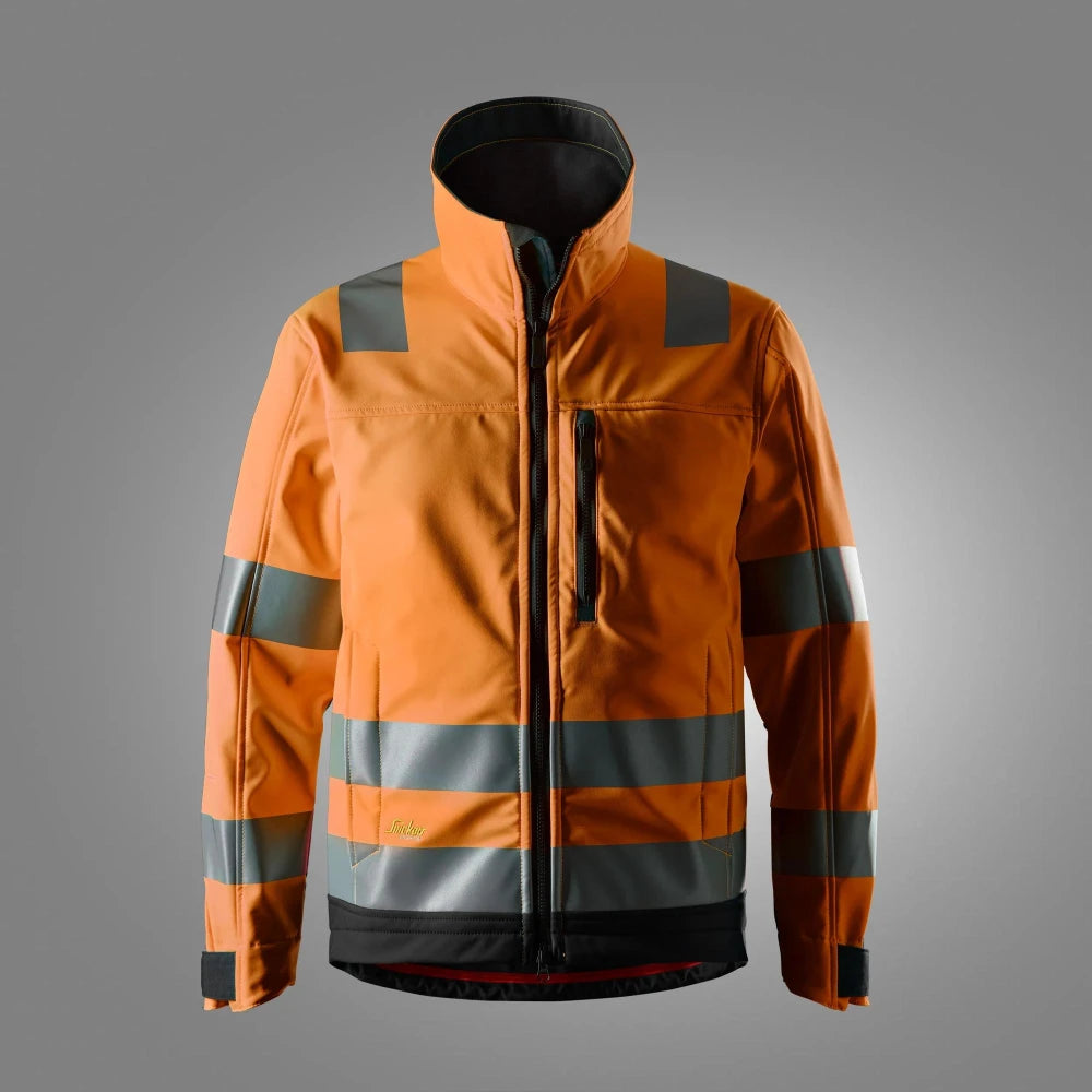 Snickers 1230 High-Vis Softshell Werkjas Klasse 3 5504 High Visibility Orange Black