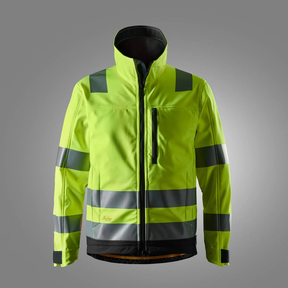 Snickers 1230 High-Vis Softshell Werkjas Klasse 3 6604 High Visibility Yellow Black